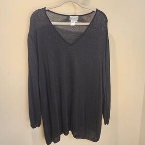 COLDWATER CREEK Women's Black V-Neck  knit Sweater Plus Size 3X